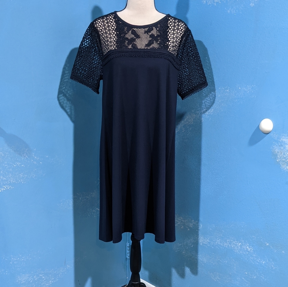 Loft dress with lace accent